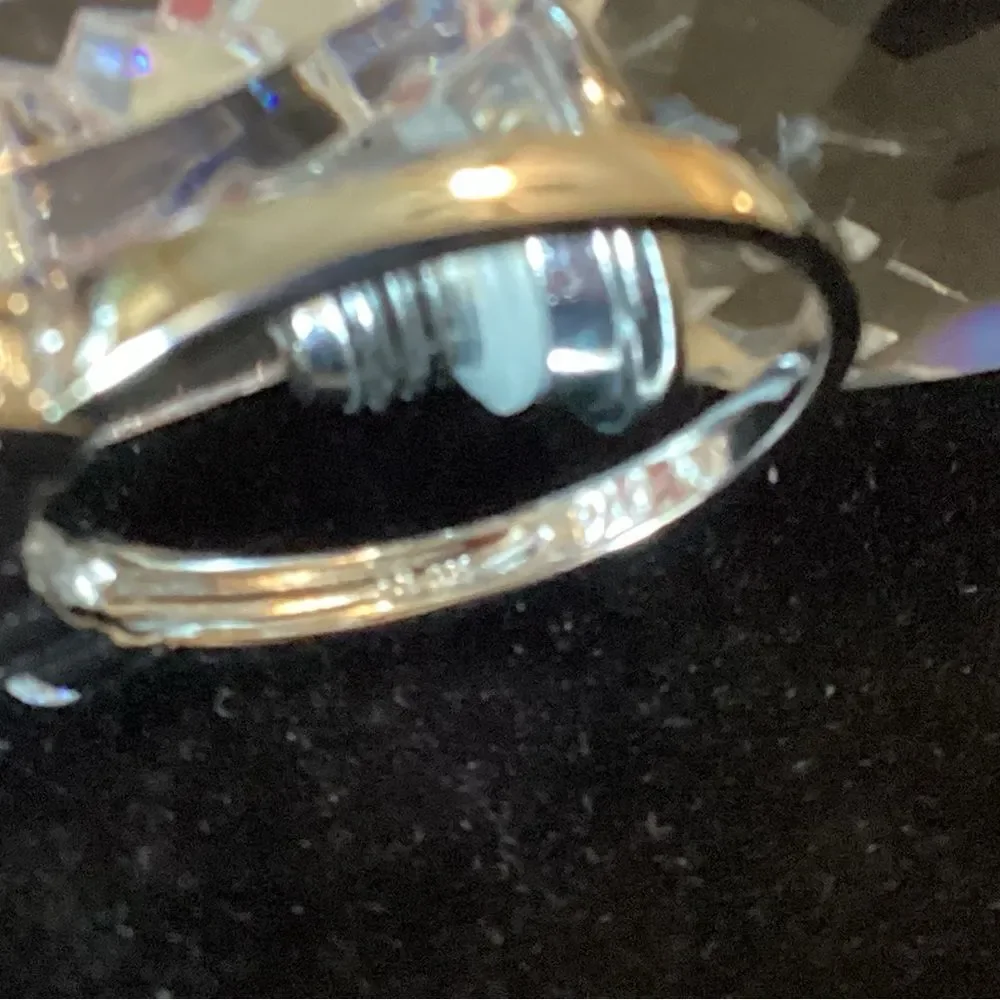 NWOT. Sterling Silver 5 Stone Diamond Simulant Ring Bella Luce Brand CZ Size 11
